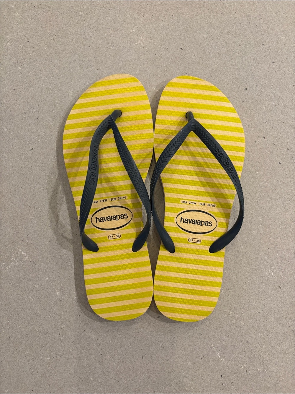 Havaianas for J.Crew stripe flip flops - size 7-8